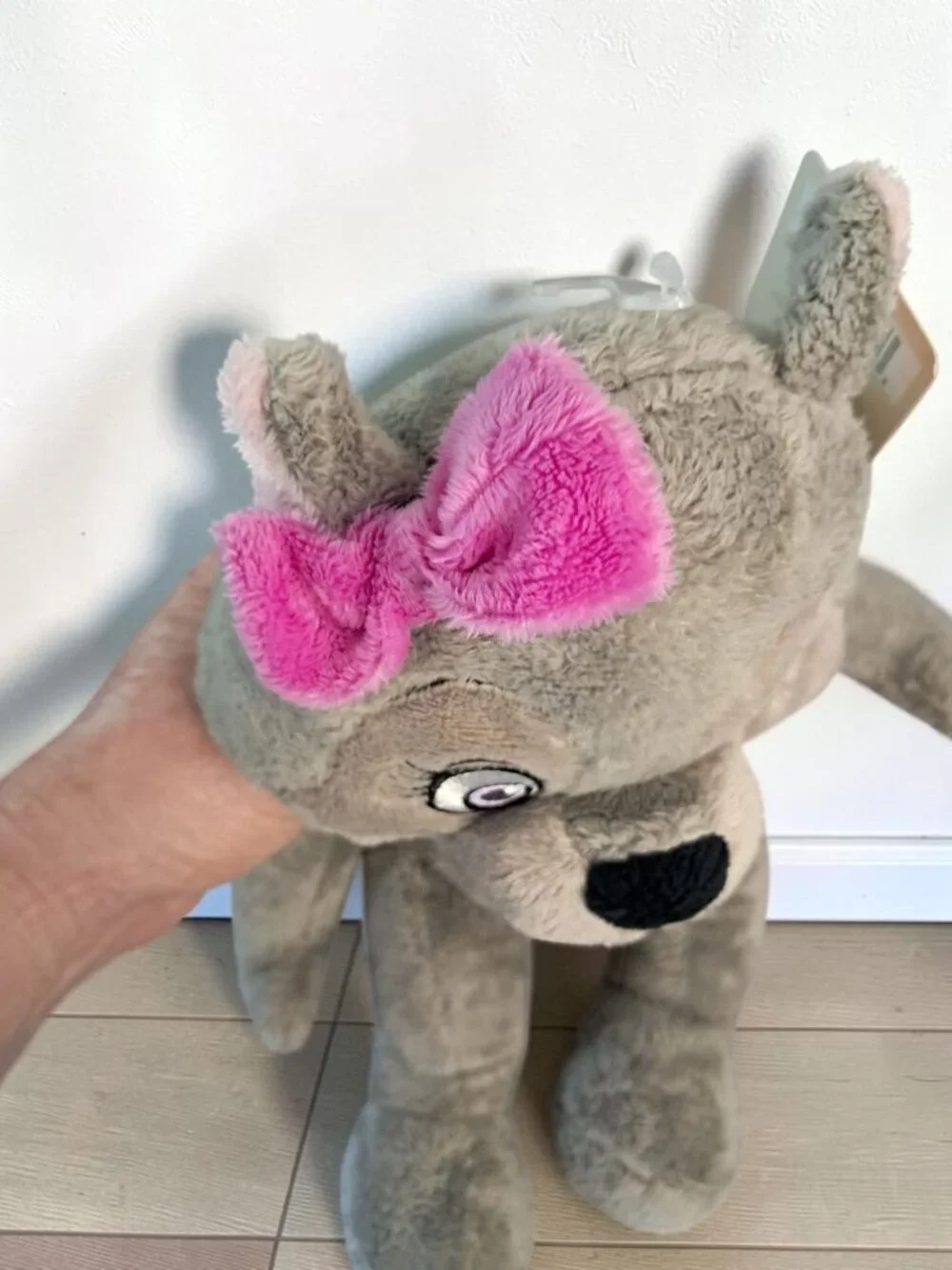 Great Wolf Lodge Violet Wolf Plush Stuffed Animal Toy Gray Pink Bow Fiesta NWT